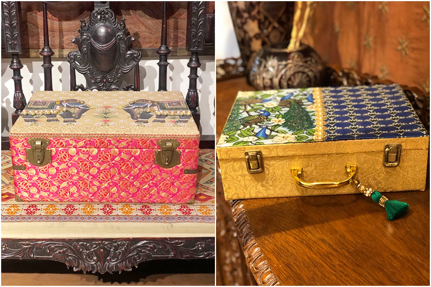 Explore handcrafted bridal and trousseau trunks by Puneet Gupta