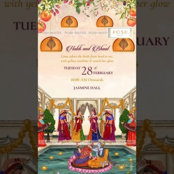 Posh Invites breathes life into the wonder of Vrindavan and Krishna Leela with this awe-inspiring digital wedding invitation!