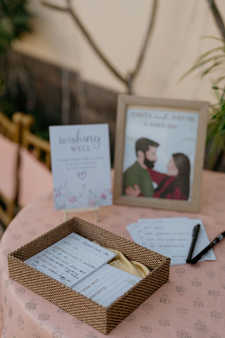 A heady combination of green, ivory and orange - this couple’s close-knit roka ceremony exuded a charming homely vibe