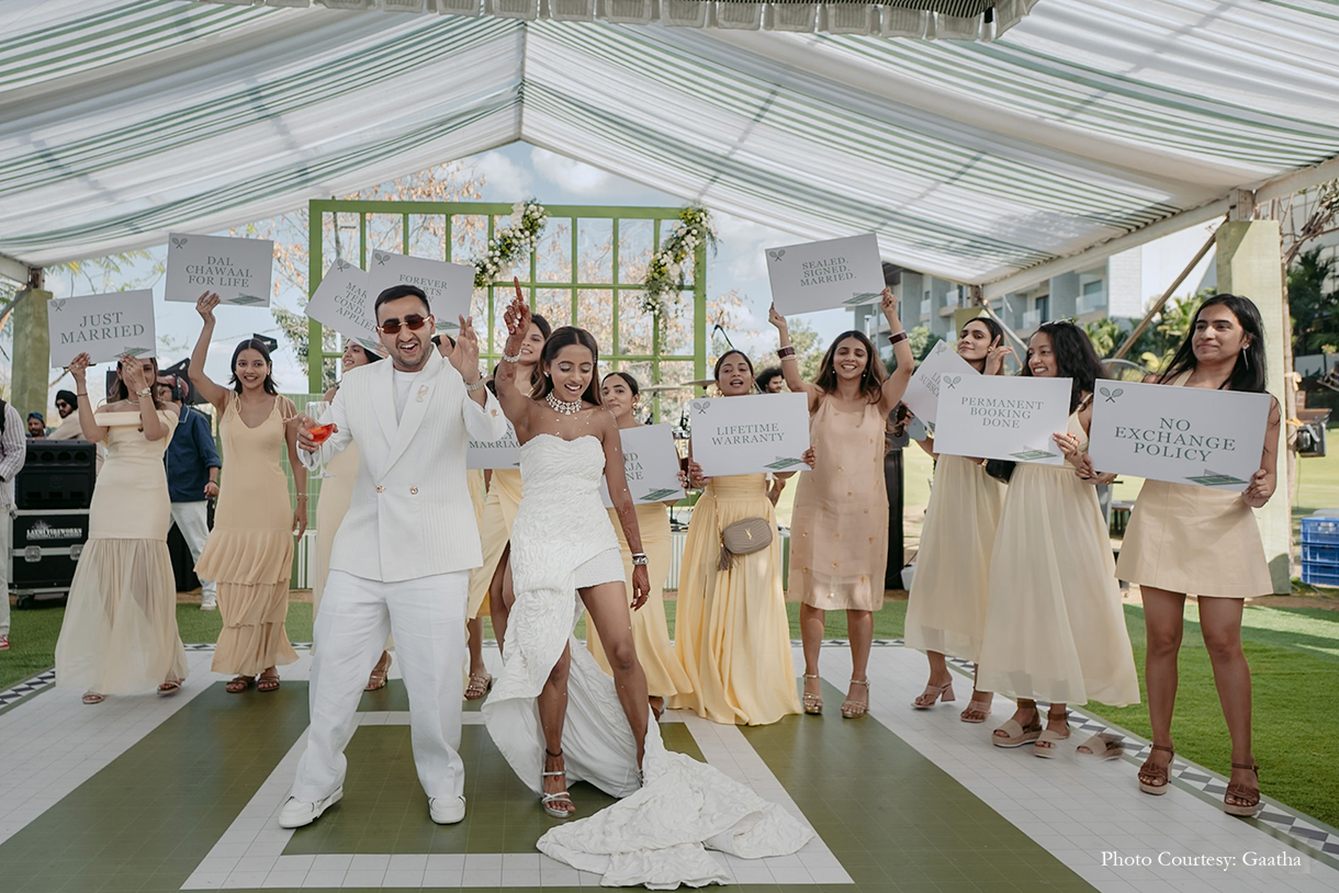 A sporty celebration for a Bollywood-loving couple