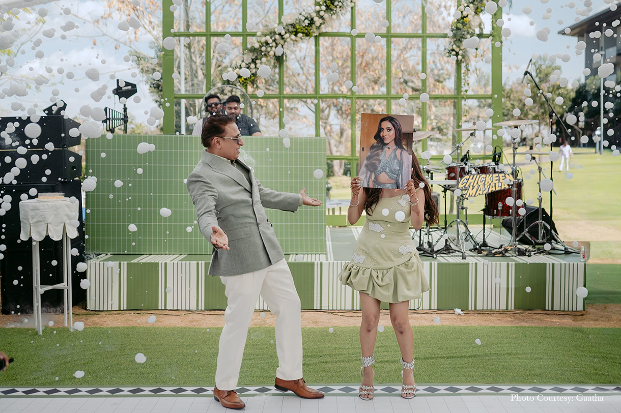 A sporty celebration for a Bollywood-loving couple