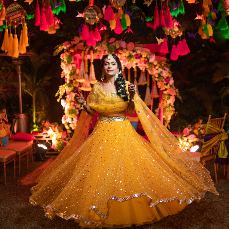 yellow indian wedding dress