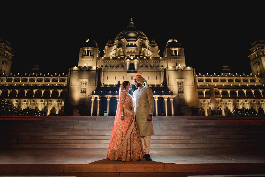 This fashion-forward bride planned her elegant bridal looks featuring a pastel palette